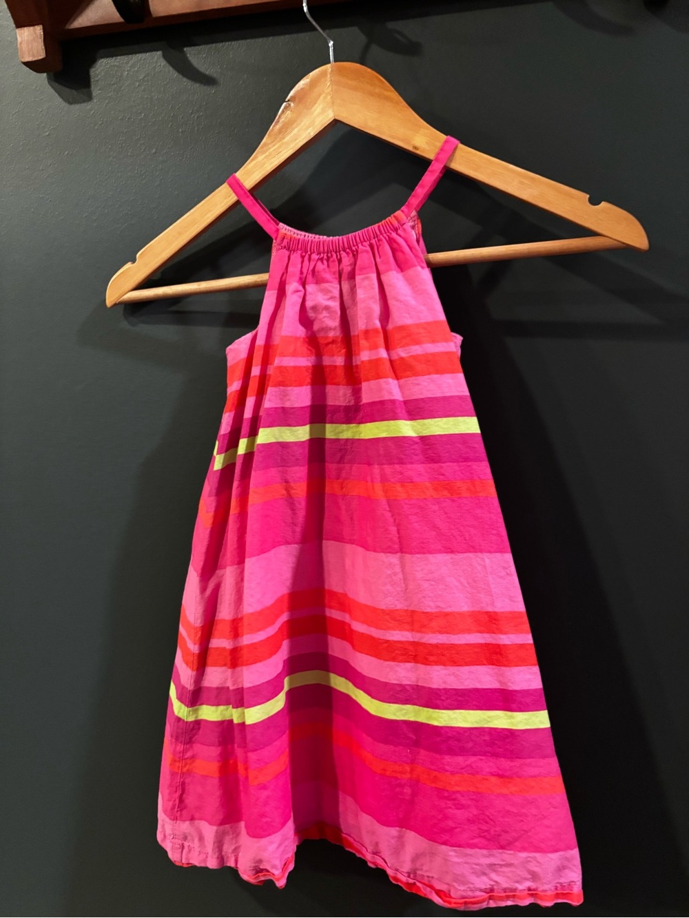 GAP Pink Striped Halter Dress with Neon Accent
